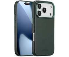 Dėklas Accezz MagSafe odinis galinis dangtelis, skirtas iPhone 17 Pro – kedro žalia