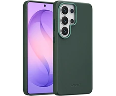 Dėklas Accezz MagSafe odinis galinis dangtelis, skirtas Samsung Galaxy S26 Ultra – Cedar Žalias
