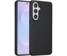 Dėklas Accezz MagSafe odinis galinis dangtelis, skirtas Samsung Galaxy S26 Plus – Onyx Juodas