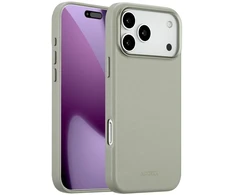 Dėklas Accezz MagSafe odinis galinis dangtelis, skirtas iPhone 17 Pro Max – šviesiai pilkas