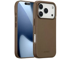 Dėklas Accezz MagSafe odinis galinis dangtelis, skirtas iPhone 17 Pro – kavos ruda