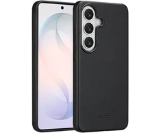 Dėklas Accezz MagSafe odinis galinis dangtelis, skirtas Samsung Galaxy S26 – Onyx Juodas