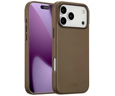 Dėklas Accezz MagSafe odinis galinis dangtelis, skirtas iPhone 17 Pro Max – kavos ruda