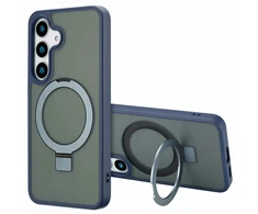 Dėklas Accezz Ring Stand nugarėlė su MagSafe, skirta Samsung Galaxy S25 Plus – Mėlyna