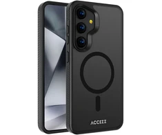 Dėklas Accezz tvirtas matinis galinis dangtelis su MagSafe, skirtas Samsung Galaxy S24 Plus – juodas