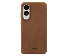 Dėklas Accezz Vintage odinis Magsafe galinis dangtelis, skirtas Samsung Galaxy S25 Edge – Tabacco Cognac