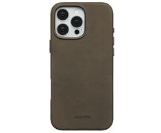 Dėklas Accezz vintažinis odinis „MagSafe“ galinis dangtelis, skirtas iPhone 16 Pro Max – Rustic Brown