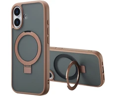 Dėklas Accezz žiedinis stovas ir nugarėlė su MagSafe, skirta iPhone 17 – Ruda