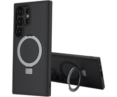 Dėklas Accezz žiedinis stovas su nugarėlės dėklu ir MagSafe, skirtas Samsung Galaxy S24 Ultra – Juodas