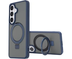 Dėklas Accezz žiedinis stovas su nugarėlės dėklu ir MagSafe funkcija, skirtas Samsung Galaxy S26 – Mėlynas