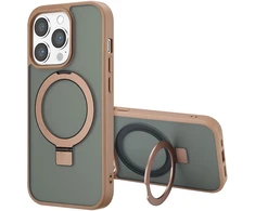 Dėklas Accezz žiedinis stovas su nugarėlės dėklu ir MagSafe, skirtas iPhone 14 Pro Max – Rudas