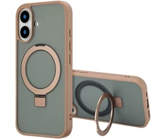 Dėklas Accezz žiedinis stovas su nugarėlės dėklu ir MagSafe, skirtas iPhone 16 – Ruda