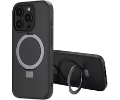 Dėklas Accezz žiedinis stovas su nugarėlės dėklu ir MagSafe, skirtas iPhone 16 Pro – Juodas