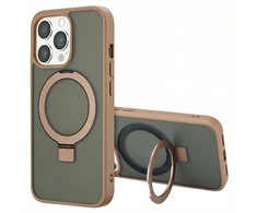 Dėklas Accezz žiedinis stovas su nugarėlės dėklu ir MagSafe, skirtas iPhone 13 Pro – rudas