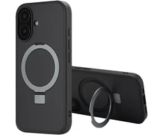 Dėklas Accezz žiedinis stovas su nugarėlės dėklu ir MagSafe, skirtas iPhone 16 – Juodas