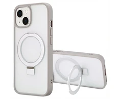 Dėklas Accezz žiedinis stovas su nugarėlės dėklu ir MagSafe, skirtas iPhone 15 – pilkas