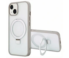Dėklas Accezz žiedinis stovas su nugarėlės dėklu ir MagSafe, skirtas iPhone 14 – Pilkas