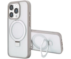 Dėklas Accezz žiedinis stovas su nugarėlės dėklu ir MagSafe, skirtas iPhone 15 Pro – pilkas