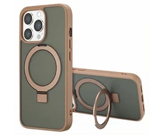 Dėklas Accezz žiedinis stovas su nugarėlės dėklu ir MagSafe, skirtas iPhone 13 Pro Max – rudas