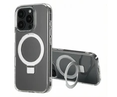 Dėklas Accezz žiedinis stovas su nugarėlės dėklu ir MagSafe, skirtas iPhone 16 Pro Max – skaidrus