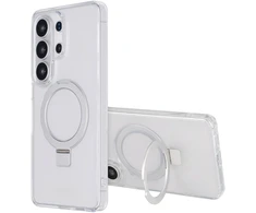 Dėklas Accezz žiedinis stovas su nugarėlės dėklu ir MagSafe, skirtas Samsung Galaxy S26 Ultra – skaidrus