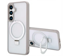 Dėklas Accezz žiedinis stovas su nugarėlės dėklu ir MagSafe, skirtas Samsung Galaxy S24 Plus – Pilkas