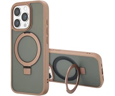 Dėklas Accezz žiedinis stovas su nugarėlės dėklu ir MagSafe, skirtas iPhone 16 Pro Max – Rudas
