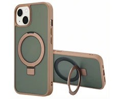 Dėklas Accezz žiedinis stovas su nugarėlės dėklu ir MagSafe, skirtas iPhone 14 – rudas