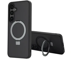 Dėklas Accezz žiedinis stovas su nugarėlės dėklu ir MagSafe, skirtas Samsung Galaxy S24 Plus – juodas