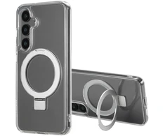 Dėklas Accezz žiedinis stovas su nugarėlės dėklu ir MagSafe, skirtas Samsung Galaxy S24 – skaidrus
