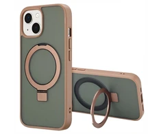 Dėklas Accezz žiedinis stovas su nugarėlės dėklu ir MagSafe, skirtas iPhone 15 – rudas