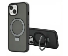 Dėklas Accezz žiedinis stovelis su nugarėlės dėklu ir MagSafe, skirtas iPhone 15 Pro – Juodas