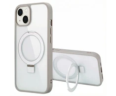 Dėklas Accezz žiedinis stovelis su nugarėlės dėklu ir MagSafe, skirtas iPhone 13 – pilkas