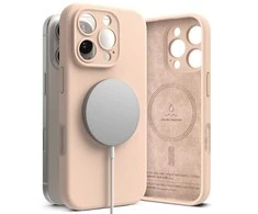 Dėklas Ringke Silicone MagSafe Apple iPhone 16 Pro Max Case - rožinės spalvos