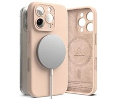 Ringke Silicone MagSafe iPhone 16 Pro dėklas - rožinės spalvos