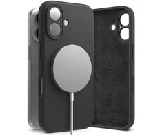 Dėklas Apple iPhone 16 Ringke Silikoninis Magnetic MagSafe juodos spalvos