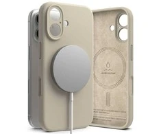 Dėklas Ringke Silicone MagSafe Apple iPhone 16 Case - rusvai gelsvas