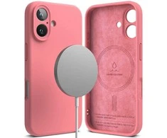 Ringke iPhone 16 Dėklas Silicone Magnetic Rožinė