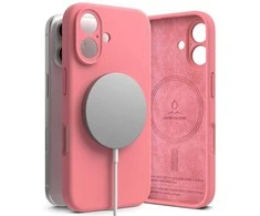Dėklas Ringke Silicone MagSafe Apple iPhone 16 Case - rožinės spalvos