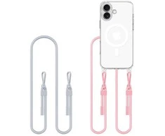 Dėklas Apple iPhone 16 Tech-Protect Flexair Chain MagSafe Pilkas & Rožinė transparent