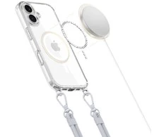 Dėklas Apple iPhone 16 Tech-Protect Flexair Chain MagSafe Pilkas &amp; Rožinė transparent