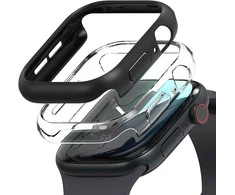 Dėklas Apple Watch 10 (46mm) Ringke Slim 2-pack Clear & Matte juodos spalvos