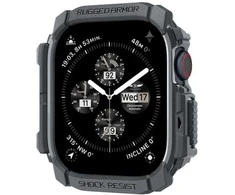 Dėklas Apple Watch 10 (46mm) Spigen Rugged Armor Dark pilka