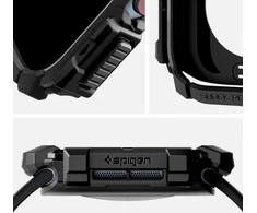 Dėklas Apple Watch 10 (46mm) Spigen Rugged Armor Matte juodas
