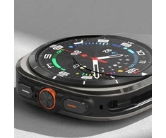 Dėklas + apsauginis stiklas Samsung Galaxy Watch Ultra (47mm) Ringke Slim Titanium juodos spalvos