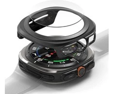 Dėklas + apsauginis stiklas Samsung Galaxy Watch Ultra (47mm) Ringke Slim Titanium juodos spalvos