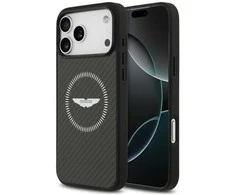 Dėklas Aston Martin HC Kevlar Counter Design MagSafe skirtas Apple iPhone 17 Pro Max juodos spalvos
