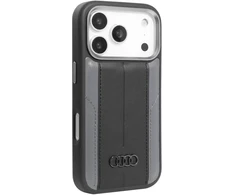 Audi A6 Synthesis Leather dėklas su MagSafe iPhone 17 Pro juodos spalvos