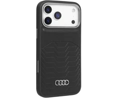 Dėklas Audi GT Synthetic Leather MagSafe iPhone 17 Pro juodos spalvos
