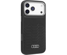 Dėklas Audi GT Synthetic Leather MagSafe iPhone 17 Pro Max juodos spalvos